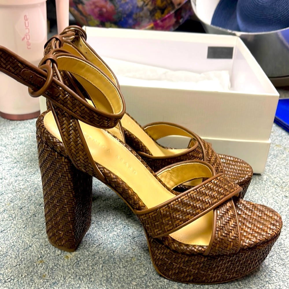 Veronica Beard:  Lalana-2 Praline 8 1/2. Worn twice in EUC